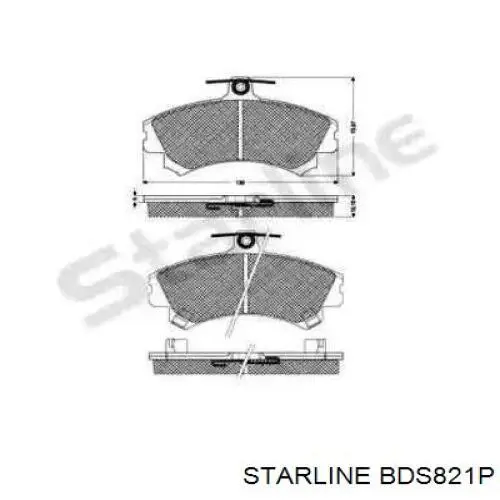 Колодки гальмівні передні, дискові BDS821P Starline