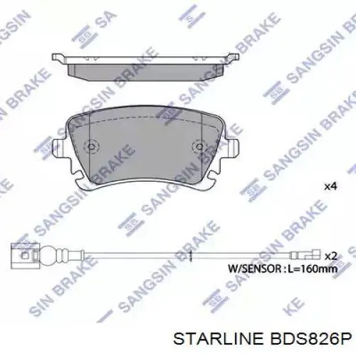 Задні дискові колодки Starline BDS826P