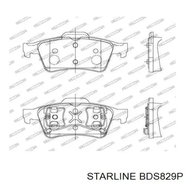 Задні дискові колодки Starline BDS829P