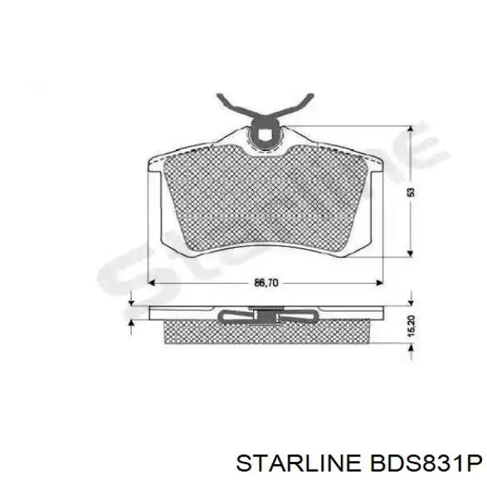 Купити BDS831P Starline Задні колодки
