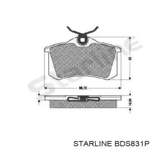 BDS831P Starline колодки гальмові задні, дискові