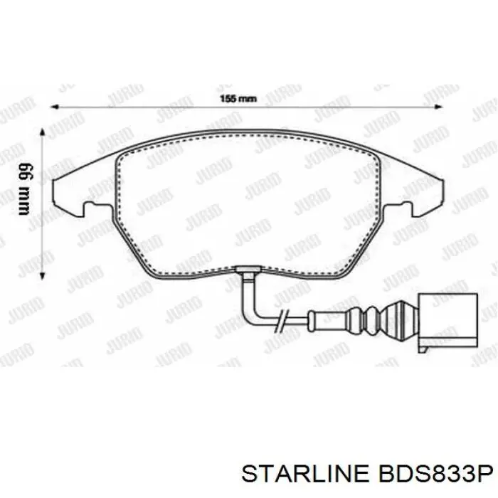 Купити BDS833P Starline Колодки гальмівні передні, дискові