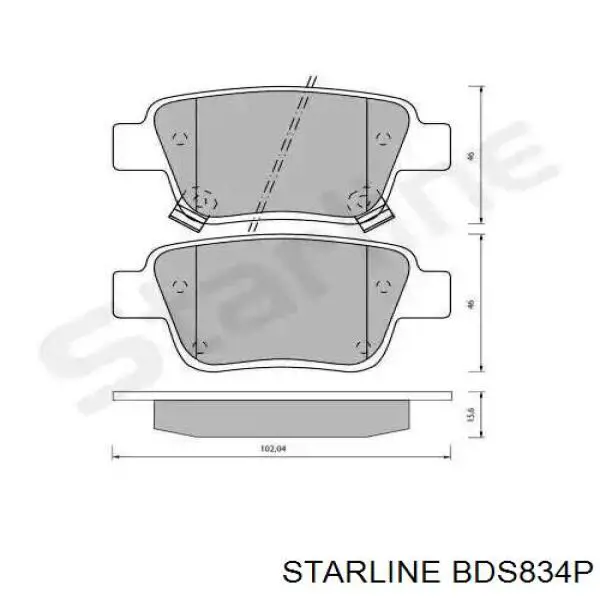 Задні гальмівні колодки Starline BDS834P ціна, від 13.90 USD