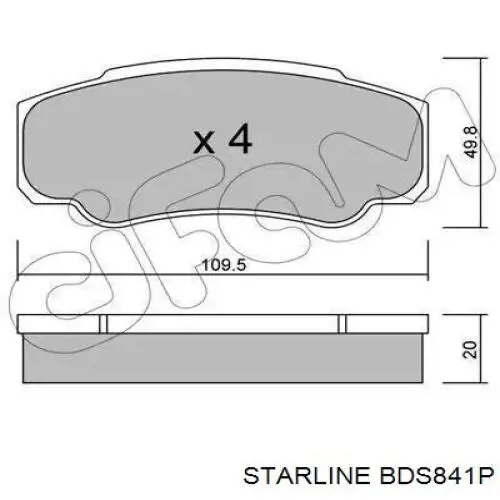 Купити BDS841P Starline Задні колодки