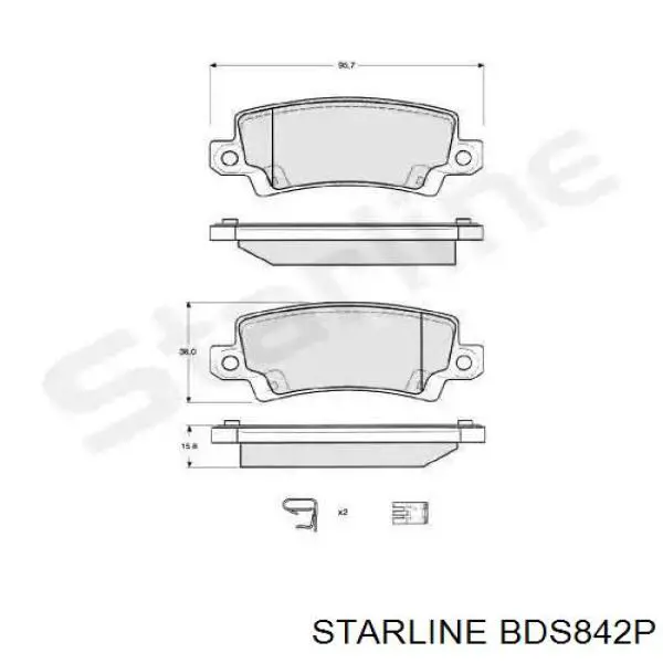 Купити BDS842P Starline Колодки гальмівні передні, дискові