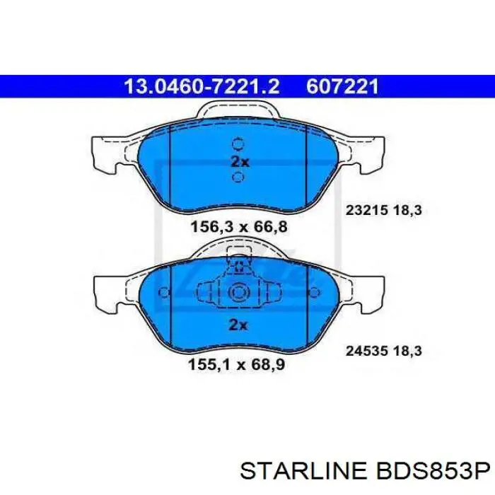 Гальмівні колодки Starline BDS853P ціна, від 25.89 USD