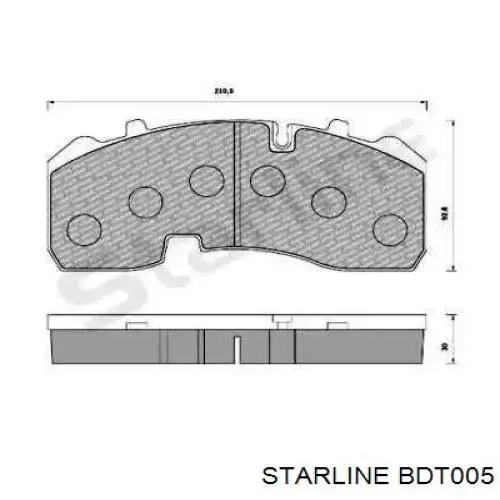 Задні гальмівні колодки Starline BDT005 ціна, від 64.83 USD