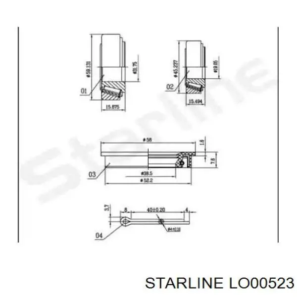 Купити LO00523 Starline Підшипник ступиці передньої