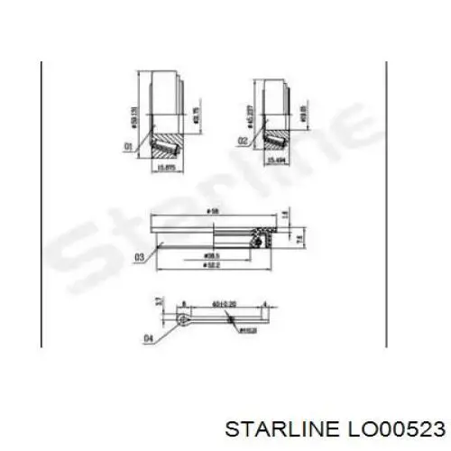 LO00523 Starline підшипник маточини передньої