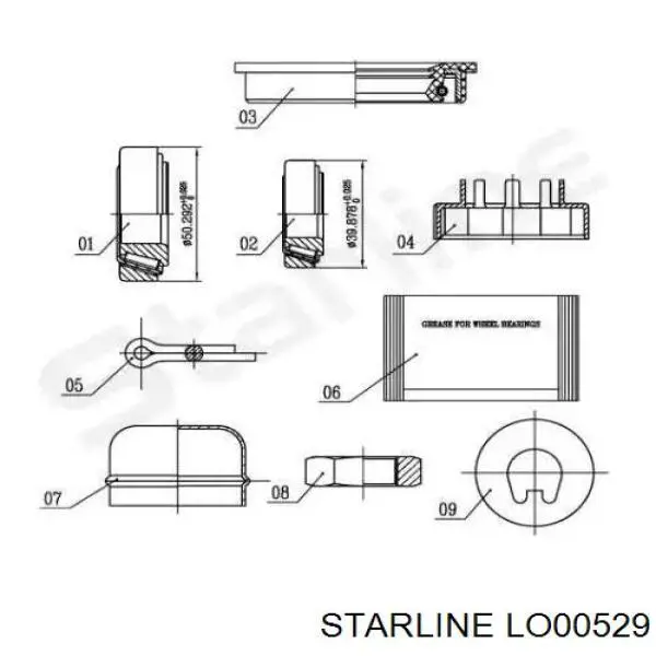 Купити LO00529 Starline Підшипник задньої ступиці