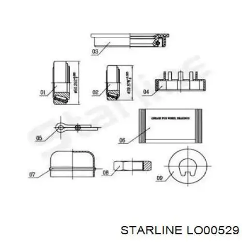 LO00529 Starline підшипник маточини задньої