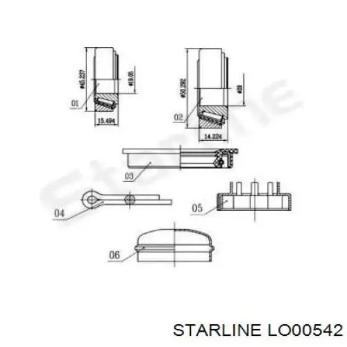 LO00542 Starline Підшипник ступиці задньої