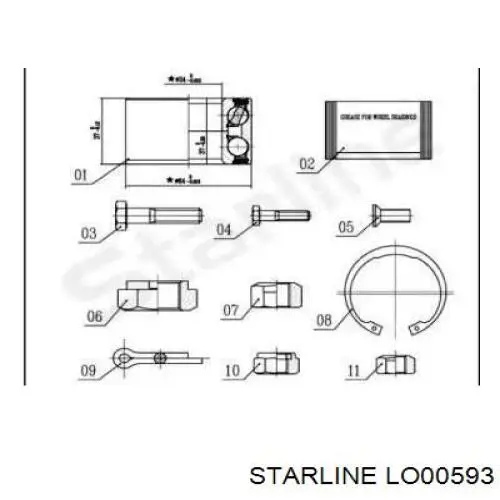 LO00593 Starline підшипник маточини передньої