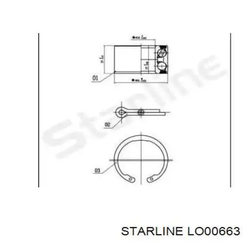 Підшипник маточини Starline LO00663