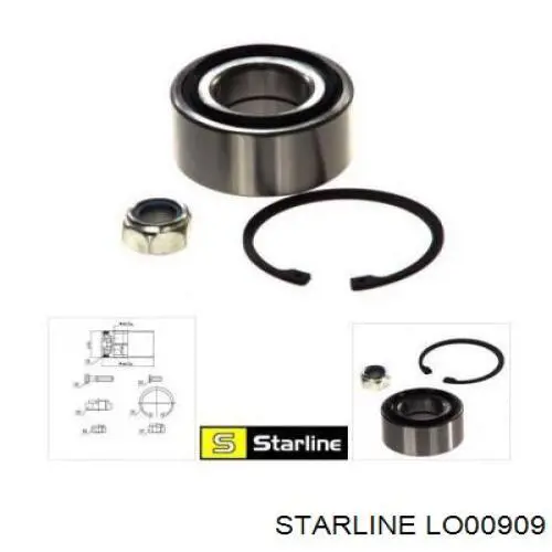 Комплект підшипник маточини передньої Starline LO00909 ціна, від 16.90 USD
