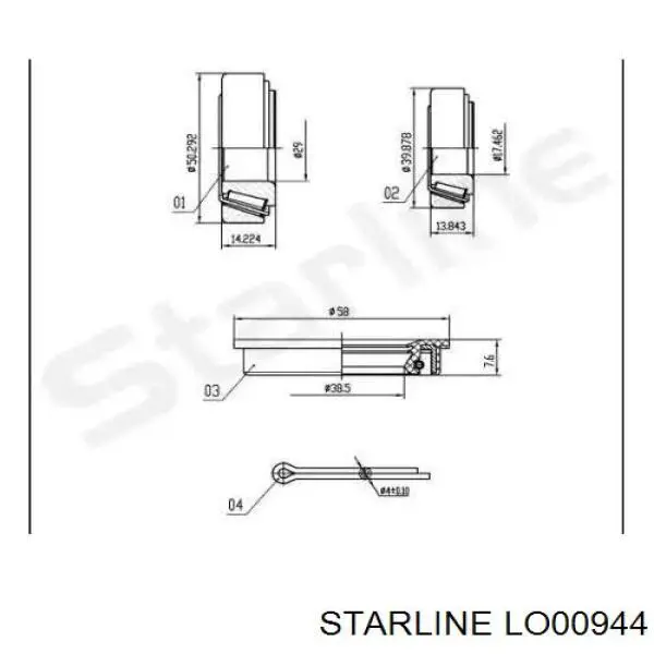 Підшипник маточини передньої/задньої Starline LO00944 ціна, від 5.79 USD