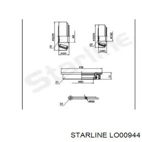 Купити LO00944 Starline Підшипник маточини передньої/задньої