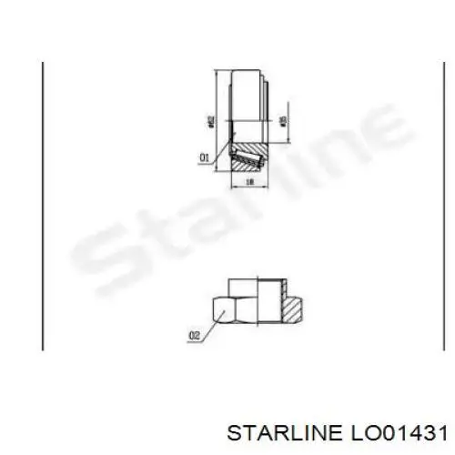 Купити LO01431 Starline Підшипник ступиці передньої