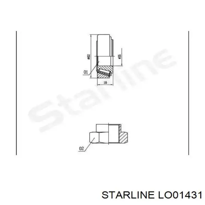 Комплект підшипник маточини передньої Starline LO01431 ціна, від 15.62 USD