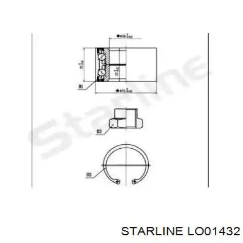 LO01432 Starline підшипник маточини передньої
