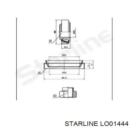 Комплект підшипник маточини передньої Starline LO01444 ціна, від 18.88 USD