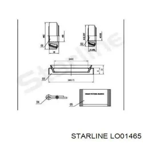 Підшипник маточини передньої LO01465 Starline