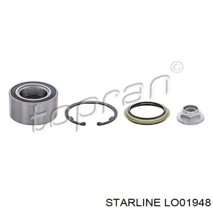 Комплект підшипник маточини передньої Starline LO01948 ціна, від 19.22 USD