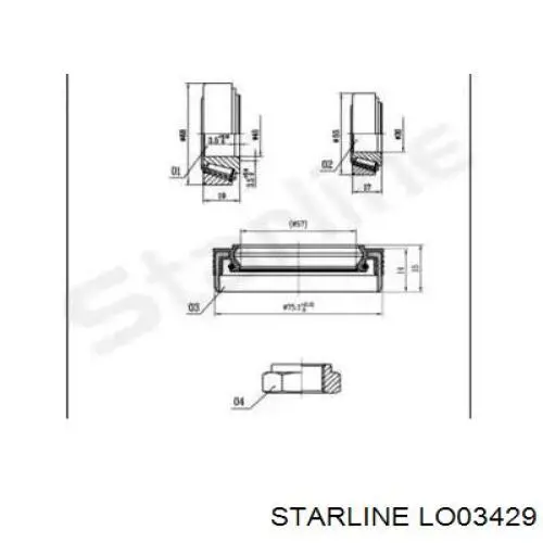 Купити LO03429 Starline Підшипник задньої ступиці