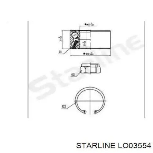 LO03554 Starline підшипник маточини передньої