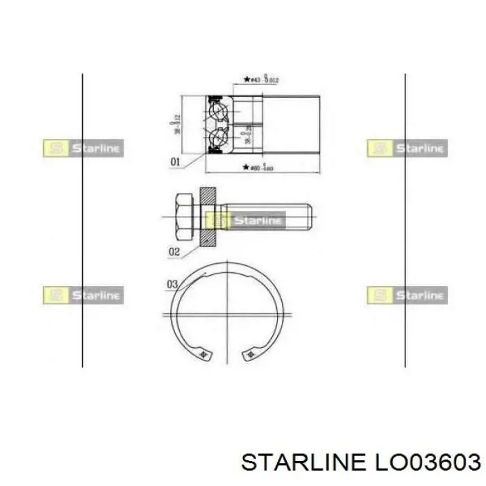 LO03603 Starline Підшипник маточини передньої/задньої