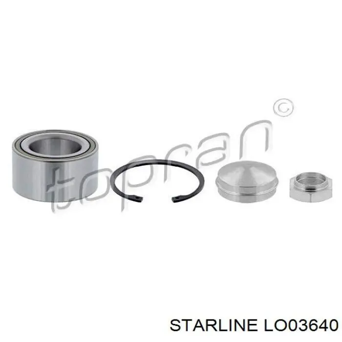 Комплект підшипник маточини передньої Starline LO03640 ціна, від 23.61 USD