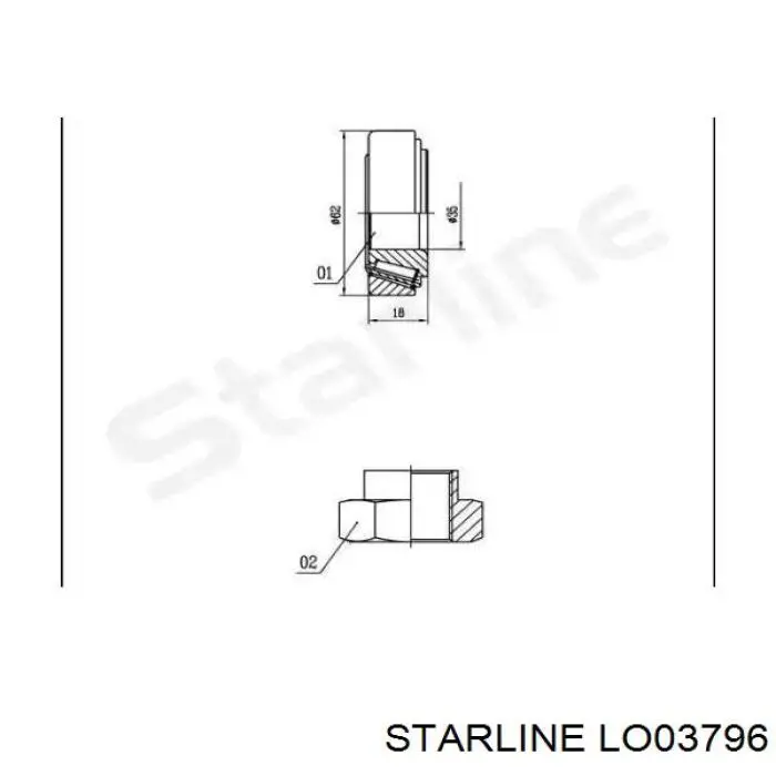 Купити LO03796 Starline Підшипник задньої ступиці