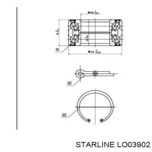LO03902 Starline Підшипник маточини передньої