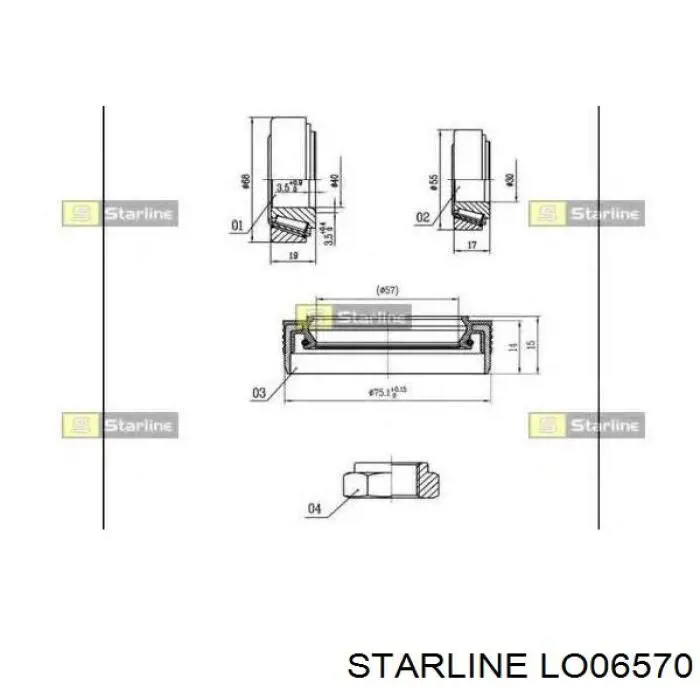 Купити LO06570 Starline Підшипник ступиці передньої