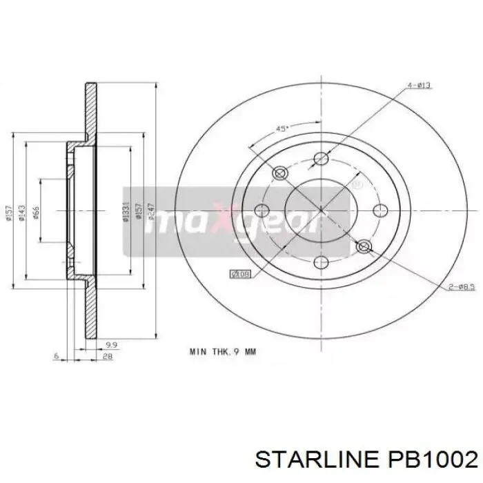 Купити PB1002 Starline Ротор гальмівний
