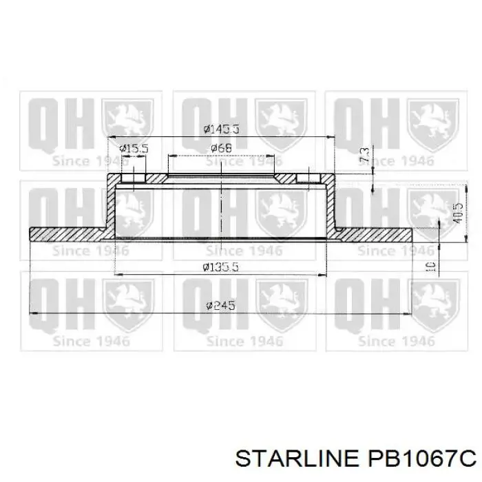 Диск гальмівний задній Starline PB1067C