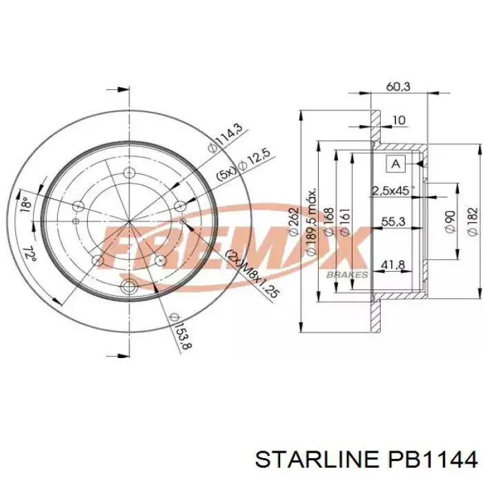 Задні дискові гальма Starline PB1144 ціна, від 23.94 USD