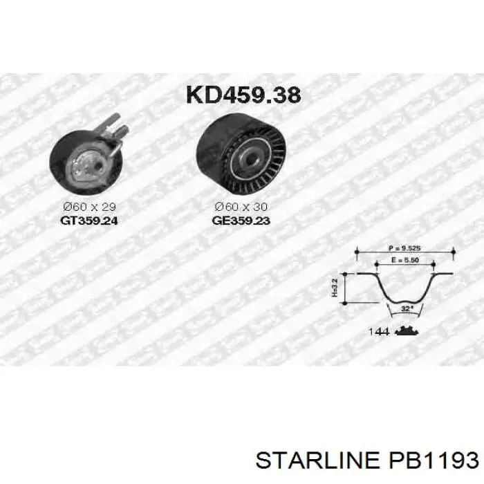 Диск переднього гальма Starline PB1193 ціна, від 28.61 USD