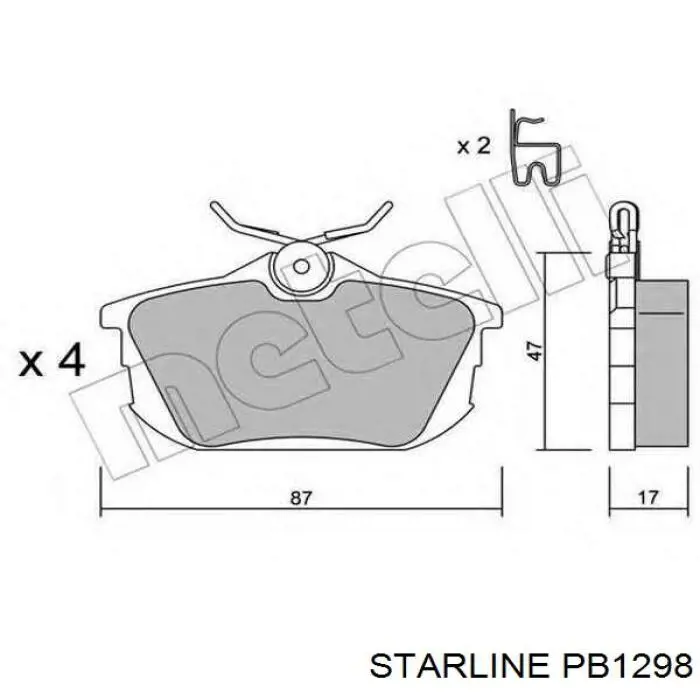 Задні дискові гальма Starline PB1298 ціна, від 20.05 USD