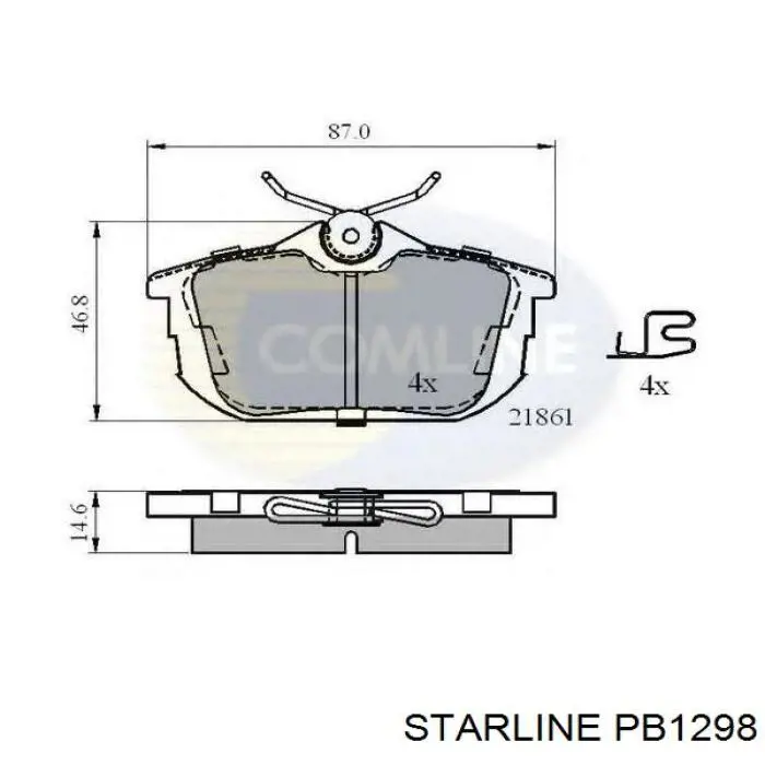 Купити PB1298 Starline Диск заднього гальма