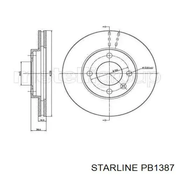PB1387 Starline Гальмо дискове переднє