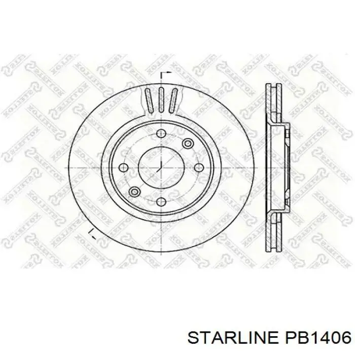 Гальмівні диски передні PB1406 Starline