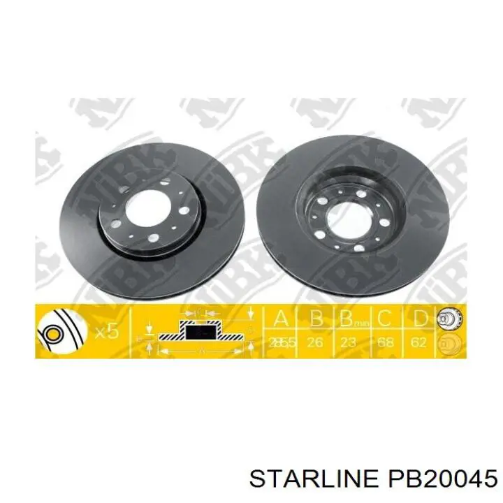 PB20045 Starline Гальмо дискове переднє