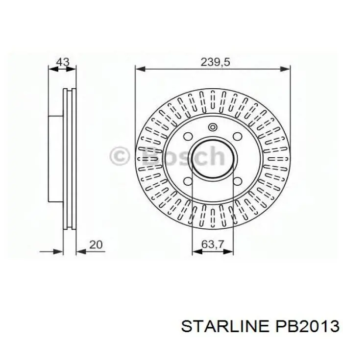 Гальмівні диски передні PB2013 Starline