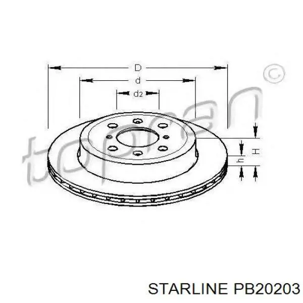 Купити PB20203 Starline Ротор гальмівний