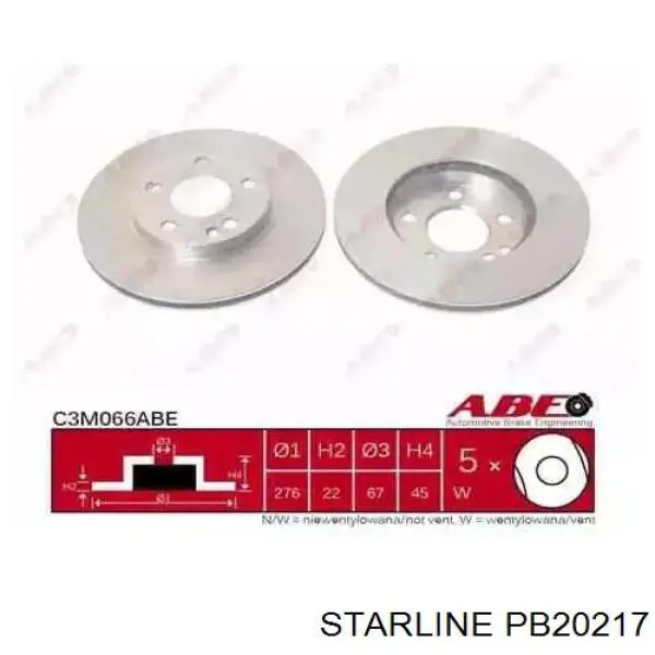 Купити PB20217 Starline Ротор гальмівний