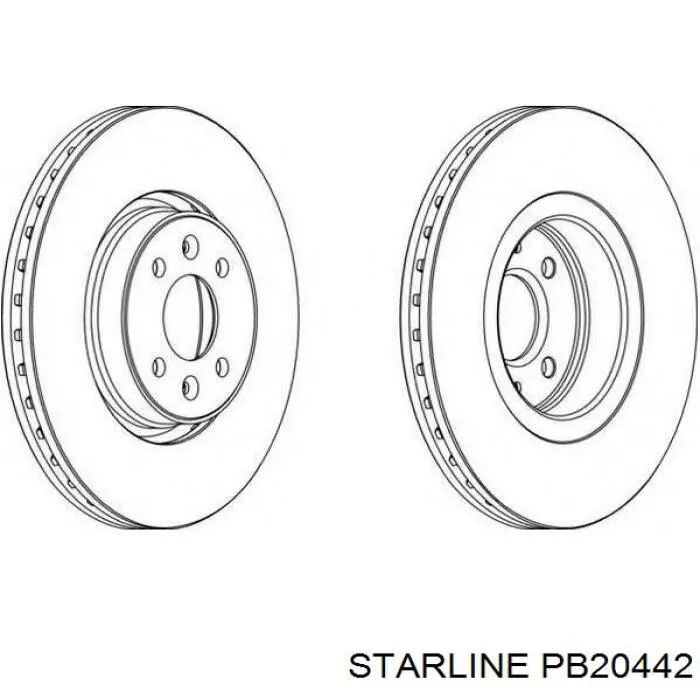 Диск гальмівний передній Starline PB20442