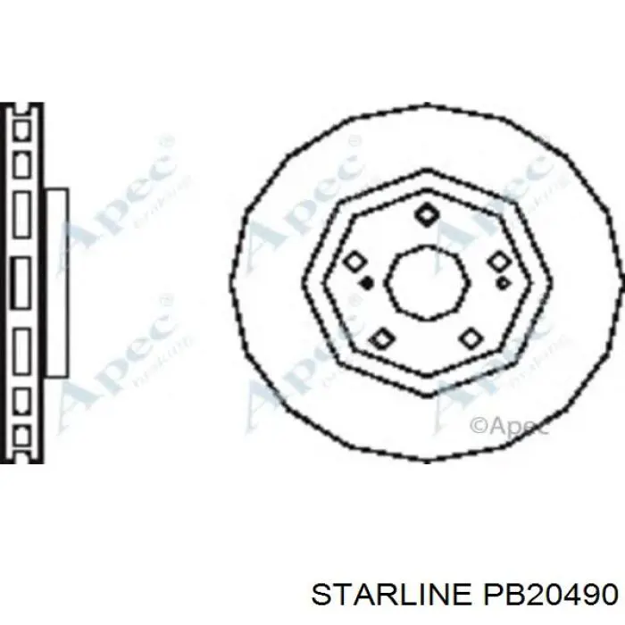 Диск гальмівний передній Starline PB20490