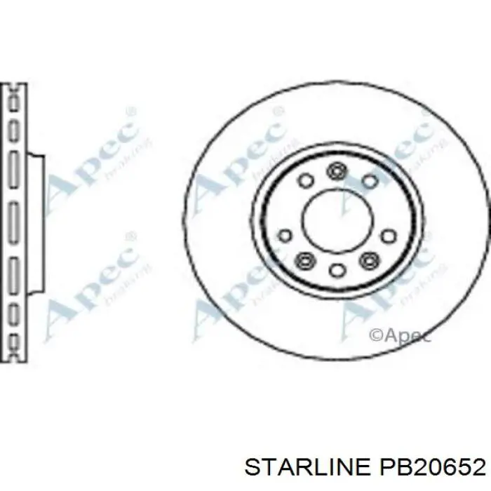 Диск переднього гальма Starline PB20652 ціна, від 39.47 USD