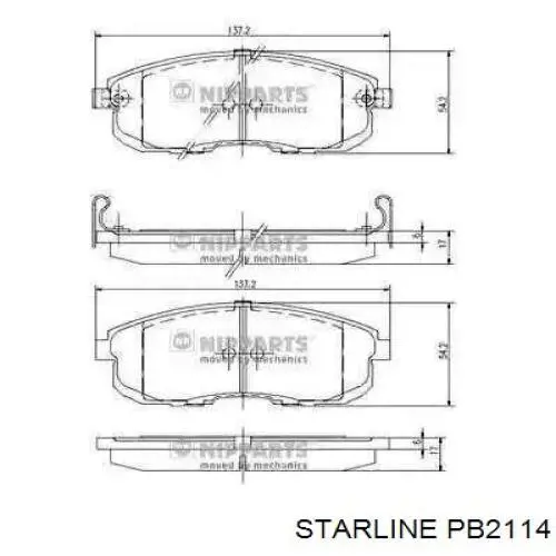 Диск гальмівний передній Starline PB2114